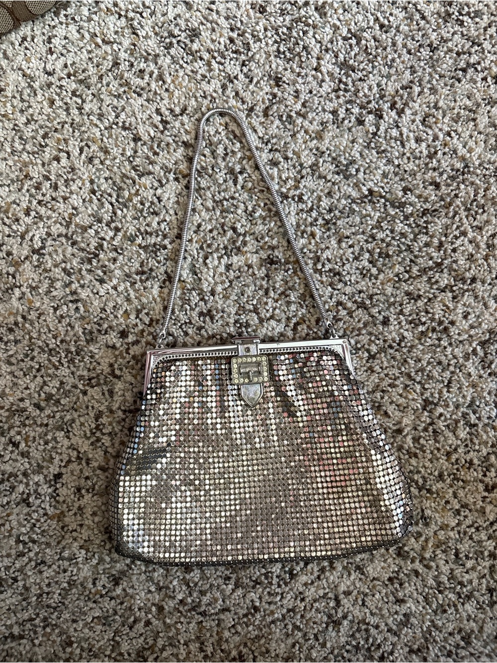 Silver Mesh Evening Shoulder Bag